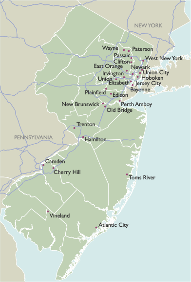 City Map of New Jersey