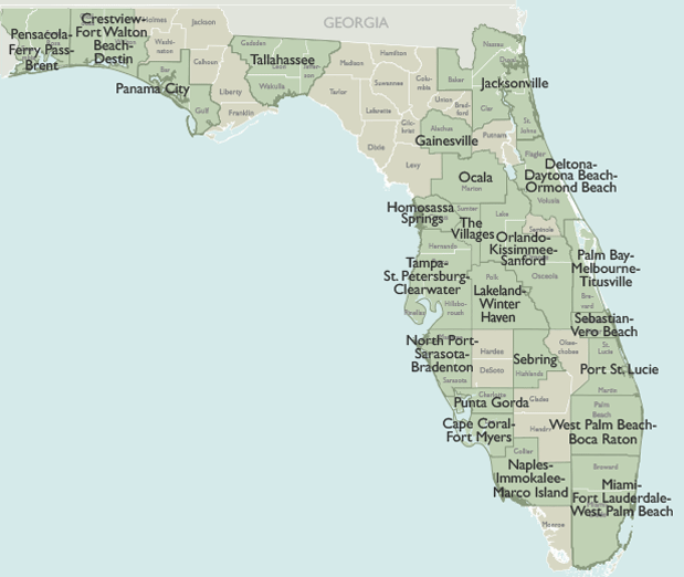 Metro Area 5 Digit Zip Code Map Books of Florida