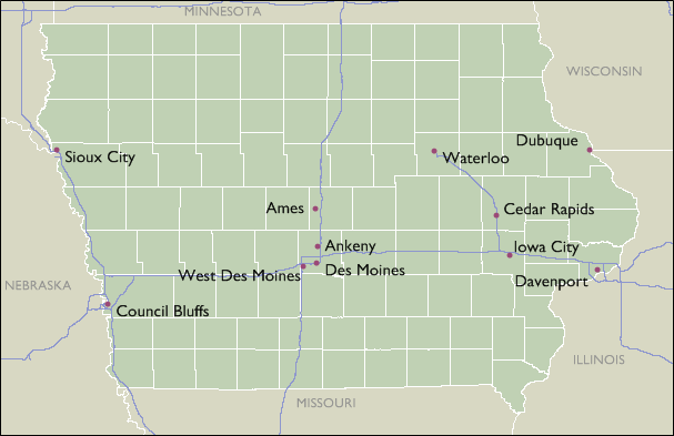 City Map of Iowa