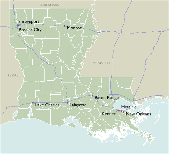 City Map of Louisiana
