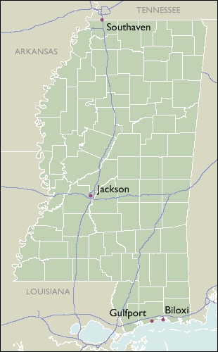 City Map of Mississippi