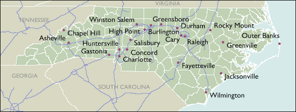 City Map of North Carolina