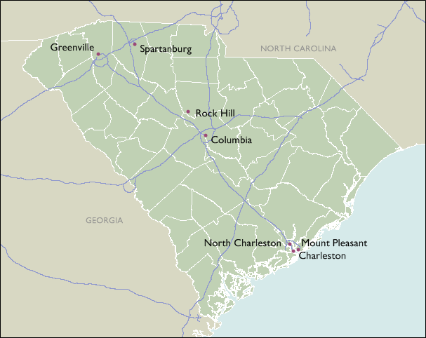 City Map of South Carolina