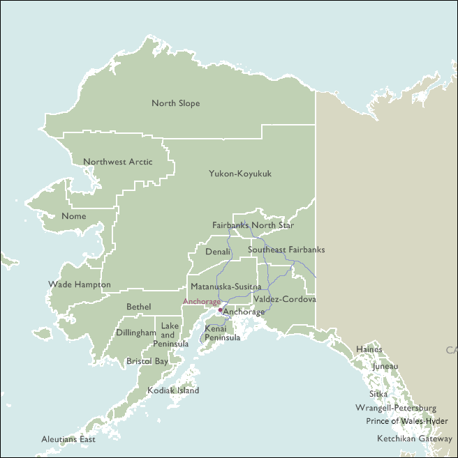 County Map of Alaska