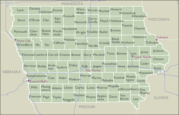 Iowa Zip Code Map Free - United States Map