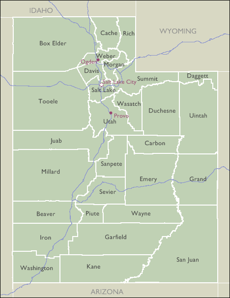 County Map of Utah