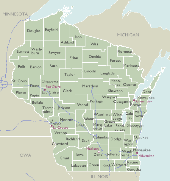 County 3 Digit Zip Code Maps Of Wisconsin