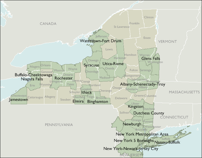 Metro Area Map of New York