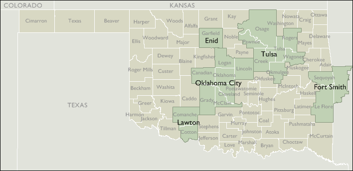 Metro Area Zip Code Maps Of Oklahoma
