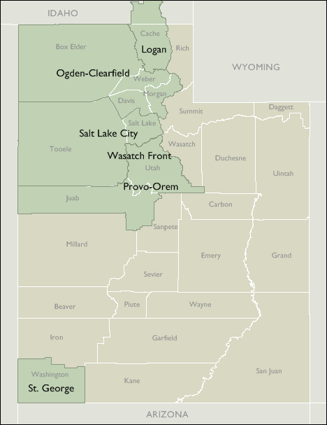 Metro Area Map of Utah