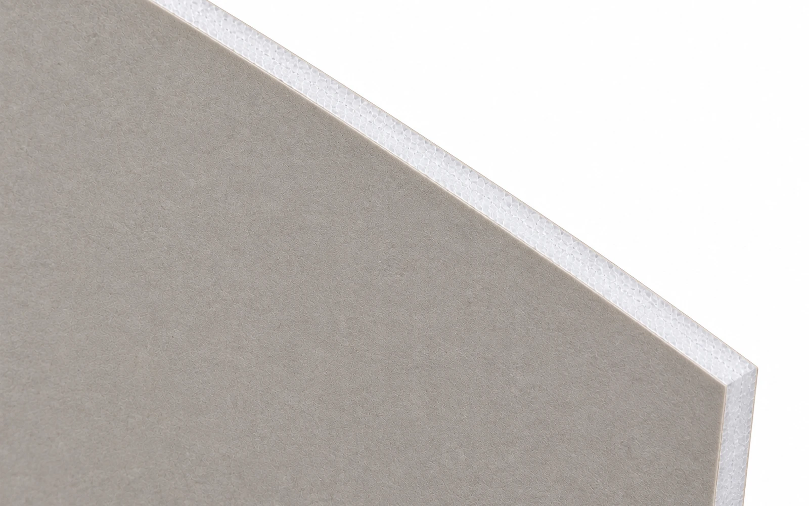 Close-up of the dense grey edge of a Gator Board panel