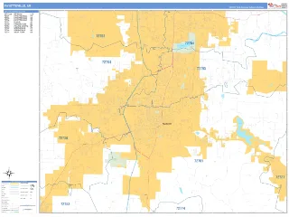 Fayetteville, AR Business Reference style ZIP Code wall map