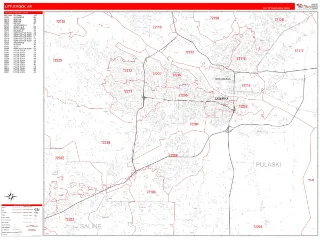 Little Rock, AR RedLine style ZIP Code wall map