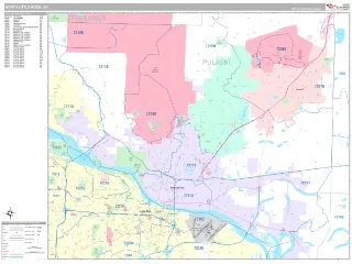 North Little Rock, AR Classic style ZIP Code wall map