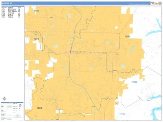 Rogers, AR Business Reference style ZIP Code wall map