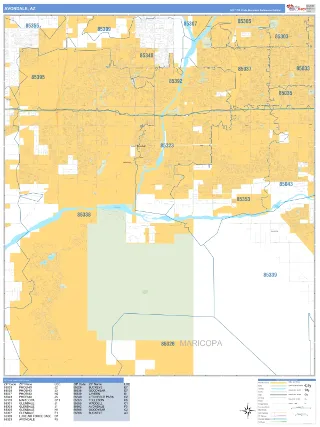 Avondale, AZ Business Reference style ZIP Code wall map
