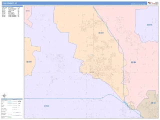 Casa Grande, AZ ColorCast style ZIP Code wall map