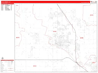 Casa Grande, AZ RedLine style ZIP Code wall map