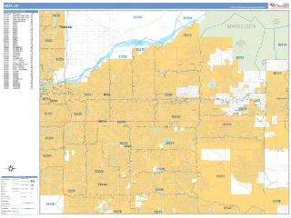 Mesa, AZ Business Reference style ZIP Code wall map