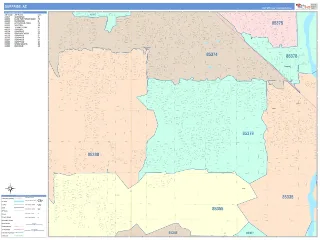 Surprise, AZ ColorCast style ZIP Code wall map