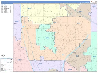Cerritos, CA ColorCast style ZIP Code wall map