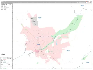 Chico, CA Classic style ZIP Code wall map