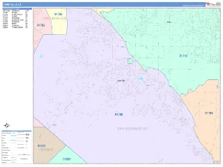 Chino Hills, CA ColorCast style ZIP Code wall map