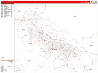 Coachella Valley, CA RedLine style ZIP Code wall map