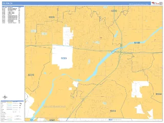 Colton, CA Business Reference style ZIP Code wall map