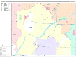 Colton, CA Classic style ZIP Code wall map