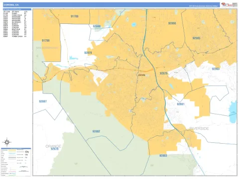 Corona, CA city map