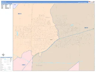 Davis, CA ColorCast style ZIP Code wall map