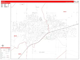 Davis, CA RedLine style ZIP Code wall map