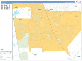 Elk Grove, CA Business Reference style ZIP Code wall map