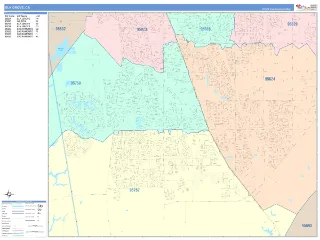 Elk Grove, CA ColorCast style ZIP Code wall map
