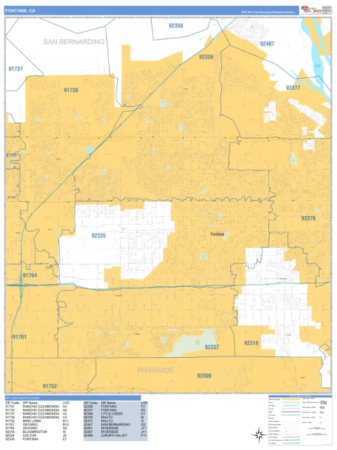 Fontana, CA city map