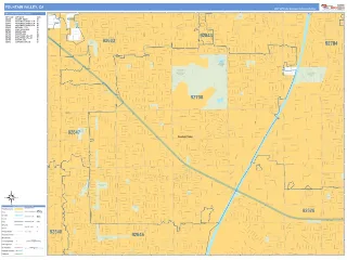 Fountain Valley, CA Business Reference style ZIP Code wall map