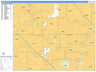 Garden Grove, CA Business Reference style ZIP Code wall map