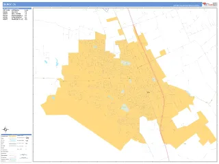 Gilroy, CA Business Reference style ZIP Code wall map