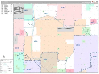 Hawthorne, CA Classic style ZIP Code wall map