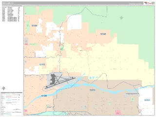 Highland, CA Classic style ZIP Code wall map