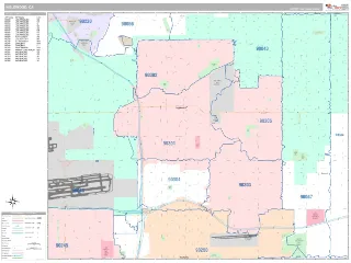 Inglewood, CA Classic style ZIP Code wall map