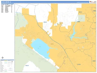 Lake Elsinore, CA Business Reference style ZIP Code wall map