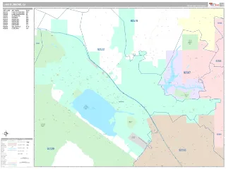 Lake Elsinore, CA Classic style ZIP Code wall map