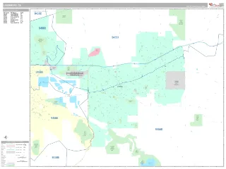 Livermore, CA Classic style ZIP Code wall map