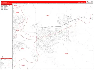 Livermore, CA RedLine style ZIP Code wall map