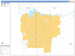 Lodi, CA Business Reference style ZIP Code wall map