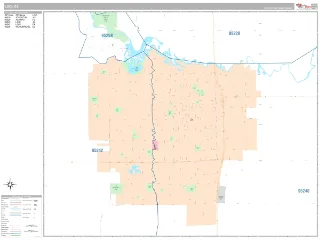Lodi, CA Classic style ZIP Code wall map