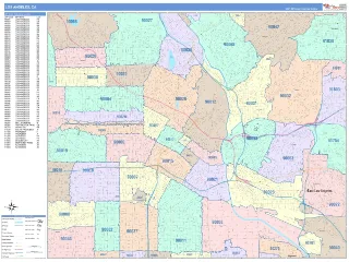 Los Angeles, CA ColorCast style ZIP Code wall map
