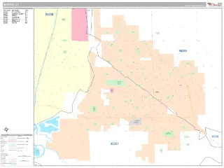 Manteca, CA Classic style ZIP Code wall map